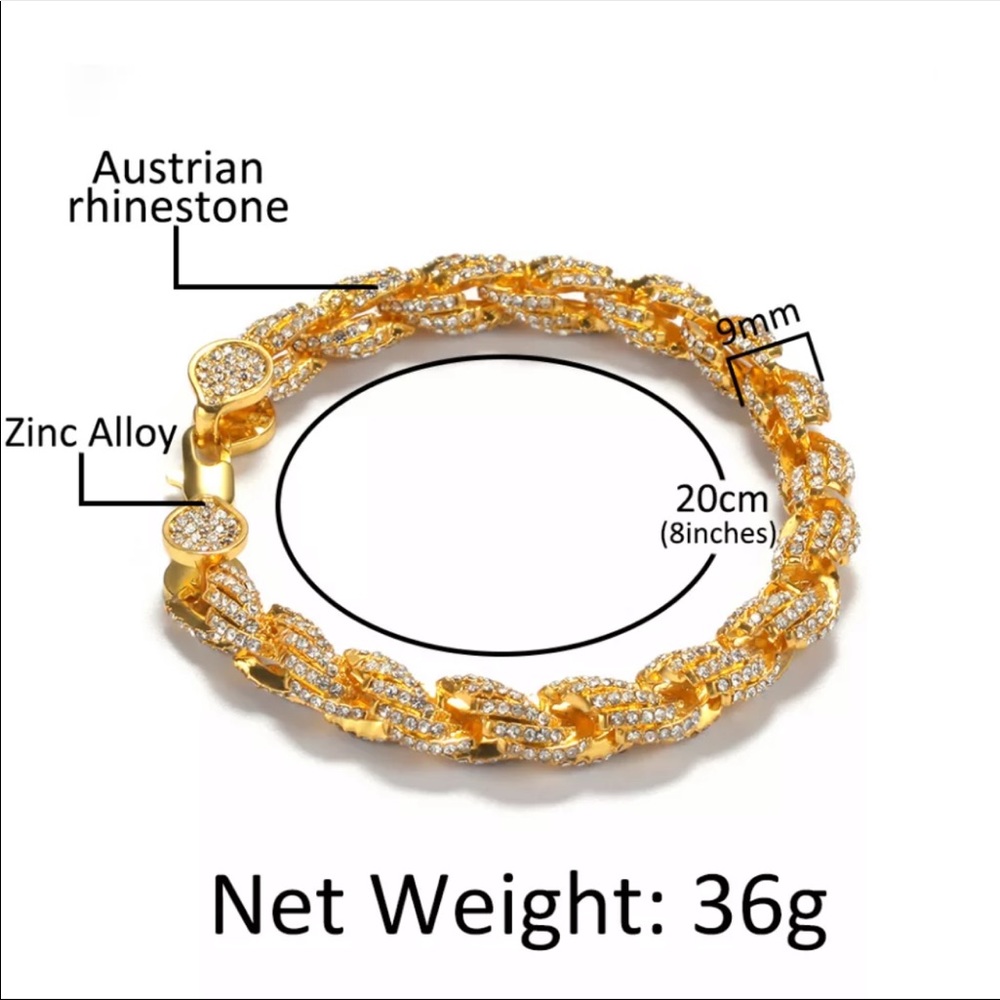 NEW MEN GOLD LINK CUBAN BRACELET